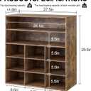 9-Cubby Shoe Rack, Wood Shoe Organizer Bench for Entryway Hallway Closet, 9-cube 5-tier