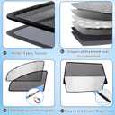 XCBYT Car Window Shades for 2019-2024 RAV4 | 2-in-1 Breathable Mesh & Blackout Side Window Covers | UV Protection & Privacy for Baby Naps, Camping & Car Rest (4 PCS)