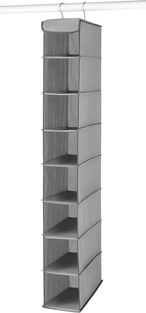 Whitmor Hanging Shoe Shelves - 8 Section - Closet Organizer - Grey Whitmor Hanging Shoe Shelves - 8 Section - Closet Organizer - Grey