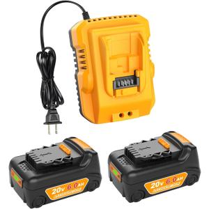 TeenPower Upgraded 20V 6.0Ah Battery Replacement for Dewalt 20v Battery 2 Pack with DCB112 Charger Combo