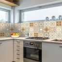 20Pcs Peel and Stick Tile Stickers 5.9x5.9 Inch Retro Style Walls Stickers Waterproof Tile Wallpaper for Kitchen Bathroom Backsplash Furniture Staircase (007, 5.9x5.9in)