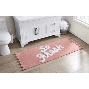 VCNY Home | Fresh Collection | Bath Rug - Ultra Plush Pom Pom Pile - Optimal Absorbency for Bathroom Use, 24" x 60", Blush