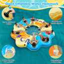 Hungdao 14.5 Ft Giant Inflatable Floating Island for 8-10 People, Large Lake Party Float Platform with Mesh Seats Cup Holders Coolers, Heavy Duty Pool Lake Floating Dock Raft for Adults Groups