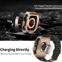 316L Stainless Steel Case with Band for Apple Watch Ultra 3/2/1 49mm, Series 11/10 46mm, Luxury Rugged Military Protective Metal Cover Tactical Heavy Duty Protection Strap