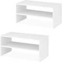 Whitmor Stackable 31" Extra Wide 2-Shelf Storage Organizer, White2 Pack