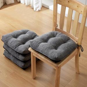 IPYNBAP Chair Cushions for Dining Chairs Set of 4, Kitchen Chair Cushions, Chair Pads with Ties and Non Slip Backing, Tufted Memory Foam Seat Cushion 4 Pack, 15.5" x 15.5" x 4", Dark Gray