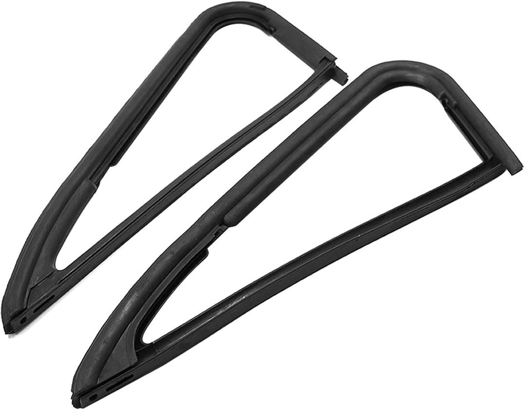 Silscvtt 1 Pair Black Rubber Front Vent Glass Window Weatherstrip Seals Set Replacement for Chevy Blazer 1981-1991 C/K Series 1981-1986 Pickup Truck Replacement for VWK111081 1AWSD00327