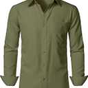 JEMITOP Men's Stretch Regular Fit Long Sleeve Dress Shirts Business Casual Button Down Shirts with Pocket XL