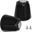 Biaungdo Black Shower Knob Replacement Set of 2, Bathtub Faucet Handles Include Hot and Cold Shower Knob for Remodeling Trim