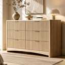 Marsail 6 Drawer Wooden Dresser with Smooth-Glide Drawers, Modern Storage Solution for Bedrooms, Living Rooms, and Hallways, Featuring Large Capacity and an Elegant Natural Wood Finish, Natural Oak