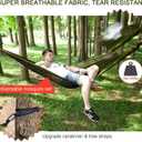 Camping Hammock with Rain Fly Tarp and Mosquito Net Tent Tree Straps, Portable Single Double Nylon Parachute Hammock Rainfly Set for Backpacking Hiking Travel Yard Outdoor Activities Green
