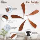 Sofucor 52 Inch Smart Ceiling Fans with Lights and Remote, APP Control, 52inch Max