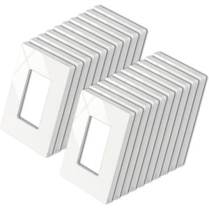 20 Pack BESTTEN Screwless Wall Plate, 1 Gang Decorator Light Switch Plate, Decor Outlet Cover, H4.69 x W2.91, USWP4 Off White Series Wallplate