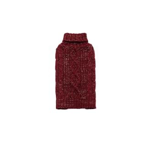 KYEESE Dog Sweaters for Medium Dogs with Golden Thread Turtleneck Dog Cable Knit Pullover Sweaters for Cold Weather, Red, X-Large