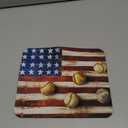 Wknoon Vintage Baseball Mouse Pad Rustic Wood Retro American Flag Design Mouse Pads