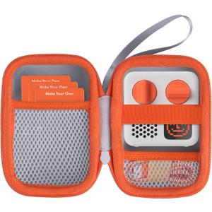 Lebakort Hard Case Compatible with Yoto Mini Kids Audio Music Player Children Speaker Plays Audiobook Cards Radio (Off White + Orange Case)