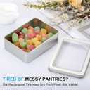 PATIKIL 2 Pcs Metal Tin Box, 5.1 x 3.7 x 1.5 Inch Rectangular Storage Tin Box with Lid Portable Tinplate Container with Window for Home Organizer Crafts Gifts Keys Cookies Cards Storage