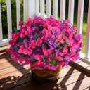 Artificial Bougainvillea Flowers for Outdoors Spring Plants Decor, 4 Bundles Faux Flowers for Outdoor Planters Silk UV Resistant Realistic for Outside for Porch Patio Window Planter Garden Home
