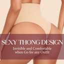 Tummy Control Shapewear Thong for Women High Waisted Shaping Underwear Seamless Body Shaper Panties (XXL)
