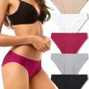 5 Pack Womens Seamless Bikini Underwear, No Show Underwear, Breathable Stretch Ladies Panties, Size: XL