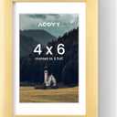 4x6 Picture Frame, 4x6 Frame Matted to 3.5x5, Photo Frame 4 x 6 with High Definition Plexiglass, 4x6 photo frame for Wall & Tabletop Display (Gold, 3 Pack)