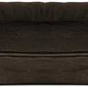 Furhaven Cooling Gel Dog Bed for Large Dogs w/ Removable Bolsters & Washable Cover, For Dogs Up to 95 lbs - Plush & Suede Sofa - Espresso, Jumbo/XL