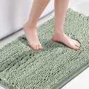 H.VERSAILTEX Microfiber Bath Rugs Chenille Floor Mat Ultra Soft Washable Bathroom Dry Fast Water Absorbent Bedroom Area Rugs, 24 x 42 - Inch, Sage