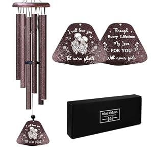 Kubbut Gifts for Him Her, Valentines Day Anniversary Christmas Chimes Gifts for Men/Women, Wedding Gift 32" Wind Chimes Decor for Couple, I Love You Romantic Gift for Him
