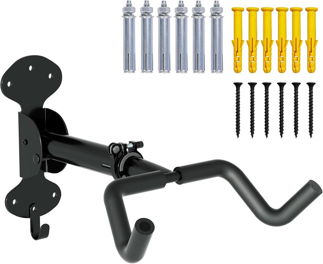 Urban Deco Bike Wall Mount Bike Hanger 66lbs Load Capacity Extendable 6in Bike Rack Garage Sturdy Design Space-Saving Horizontal Storage Ideal for Garage Home Use