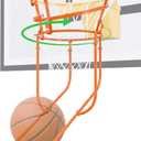 Rotatable Basketball Return Attachment: Heavy Duty Basketball Rebounder with Stable Large Hooks Set for 14"-18" Rim Baskets - Training Accessories for Shooting Practice Outdoor & Indoor