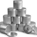 DINGPAI Candle Tin 8oz, Candle Containers for Candle Making, 12 Piece (Silver Color)