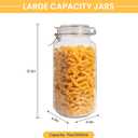 Glass Jars with Airtight Lid, Large Glass Food Storage Jars, 3 Pack Wide Mouth Airtight Glass Jars ffor Flour, Cereal, Coffee, Pasta and Canning(70OZ)
