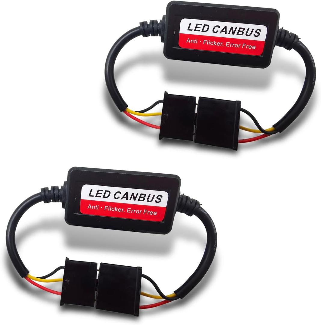 2 PCS H4/9003 LED Light Bulb Decoder, Anti Flicker Harness Error Free Decoder, Radio Audio Static Eliminator, Universal 7 Inch Round Light Systems Canbus Filter, for Most Cars, Trucks, SUVs