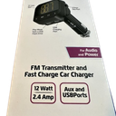 ZGear FM Transmitter and Fast Charging Car Charger 12 watt 2.4 amp Aux & USBport