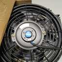 10" Electric Radiator Cooling Fan Assembly Kit, Universal High Performance 12V 80W Motor with Fan Mounting Kit - Black (2 Pack)