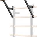 DHT Wood Stall Bar, Swedish Ladder Suspension Trainer with 9 Strategic Rods, for Home, Gym, School and Clinics, Black