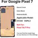 OLED Pixel 7 Screen Replacement for Google Pixel 7 LCD Screen Pantalla Touch Digitizer Display with Frame Tool Kit GVU6C GQML3 Support Fingerprint