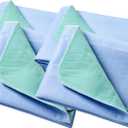 Washable Quick Dry Underpads Incontinence Bed Pads Reusable Waterproof chucks pads Hospital bed pads for Kids Adult Pee Pad for Dog Cat Pet Training 4 Pack 34" x 36"Blue/Green
