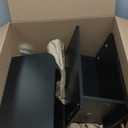 Homhedy Small Bathroom Storage Corner Floor Cabinet with Door and Shelves, Beside The Toilet Paper Stand for Skinny, Narrow Toilet Paper Cabinet, 7.9" D x 7.1" W x 31" H, Black