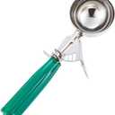 Saebye 2.7 OZ Scoop - #12 (1/3 Cup) - Disher, Ice Cream Scoop, Cookie Scoop - Portion Control - 18/8 Stainless Steel, Green Handle, For Cookie, Ice Cream, Meatball, Muffin, Cupcake, Vegetable Salad