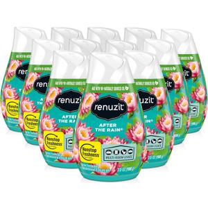 Renuzit Adjustable Gel Air Freshener Cone, After the Rain Scent, Nonstop Freshness, 7oz Cone, 12 Count, brand is Renuzit.