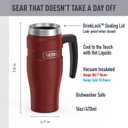 THERMOS Stainless King Vacuum-Insulated Travel Mug with Handle - 16oz, Rustic Red - Thermos Tumbler for Hot & Cold Drinks - Leak-Proof & Sweat-Proof Stainless Steel Coffee Mug with Lid for Commuting