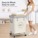 STORAGE MANIAC Commercial Laundry Hamper with Heavy Duty Steel Frame, 160 L Industrial Laundry Basket Cart with Wheels for Hotel, Home, Laundry Room, 18''L x 18''W x 31''H (Medium,  Beige)