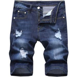 Betusline Mens Jean Shorts Distressed Ripped Denim Shorts Summer Casual Classic Straight Short Jeans (36, 301# Dark Blue)