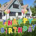 Fanboxk Happy Birthday Yard Signs with Stakes - Happy Birthday Sign for Yard for Kids & Adults - Set of 42-14 Pack Colorful Outdoor Weatherproof Birthday Party Decorations and 28 Stakes.