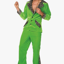 Morph Men's Green Pimp Costume, 70s Pimp Suit, Halloween Costume for Adult Men XL