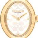 COACH Women's Sammy 2H Quartz Bracelet Watch, 22.5mm Petite Oval Case, Premium Fashion, Everyday Wear - Gift for Her (Link Bracelet - Two Tone)