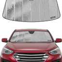 Windshield Sun Shade for Hyundai Santa Fe 2013-2018,2019 Santa Fe XL,with Automatic Defogging,Front Window Sunshade Shield,2-in-1 Reflective Sun Shade,Silver for Summer, Black for Winter (AstraGuard)