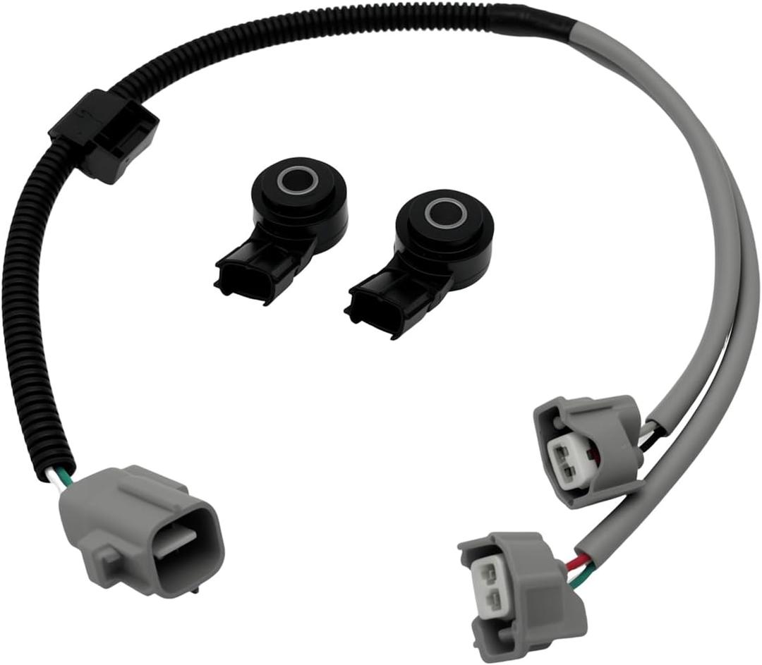 2Pcs Knock Sensor and Harness Kit 89615-06010 Compatible with ES330 GS430 GX470 IS250 IS350 4Runner Avalon Camry Corolla Highlander Matrix Prius RAV4 Solara Tacoma Tundra Venza Yaris