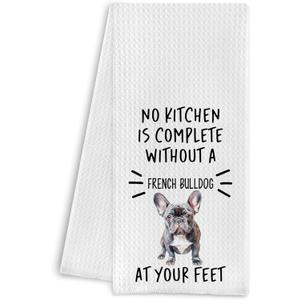 French Bulldog Funny Kitchen Towels - Frenchie Mom Gifts, Dog Kitchen Towels, 16x24 Inches